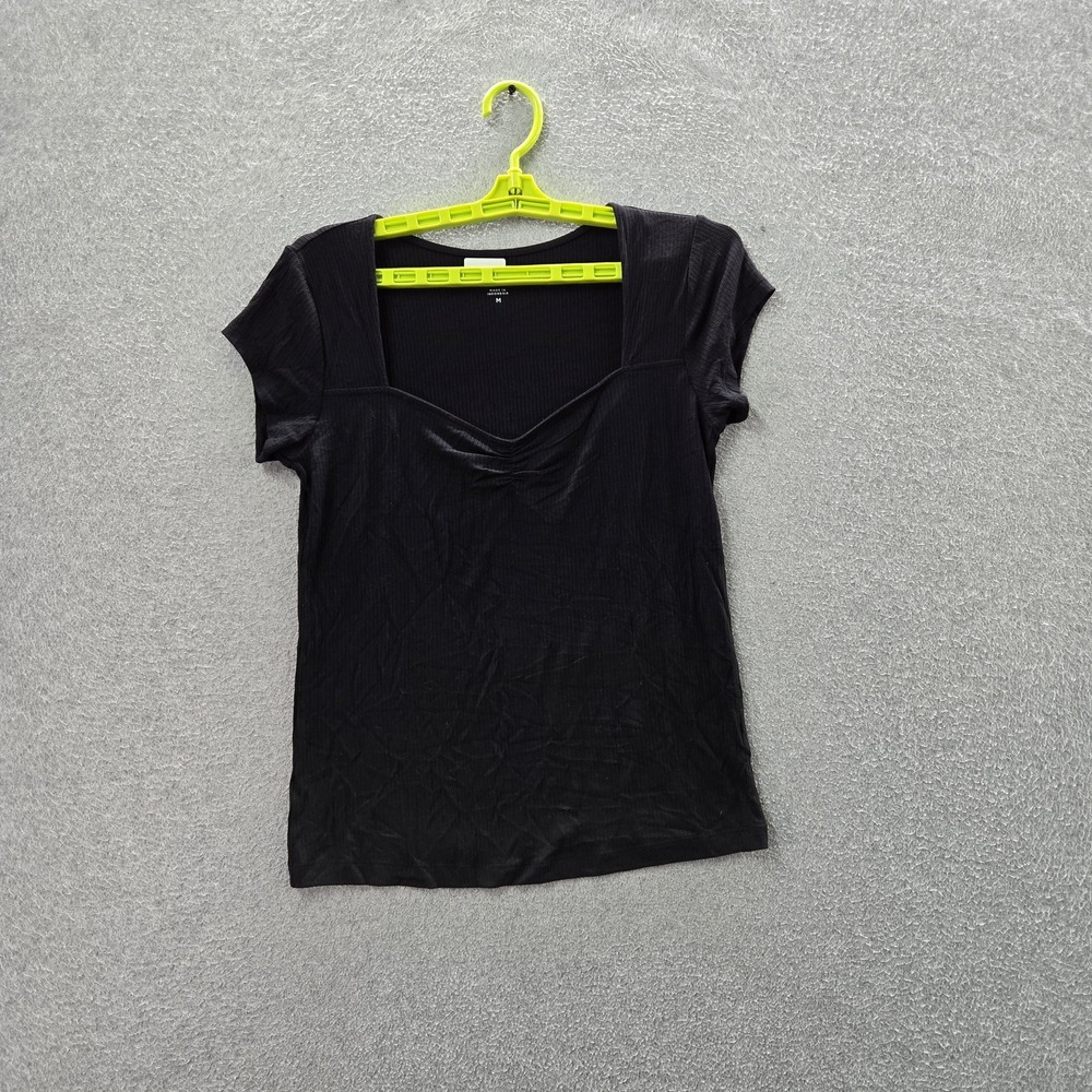LOFT Women Shirt M Black V-Neck Pullover NWT